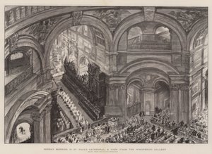 Domingo de manhã na Catedral de São Paulo, uma vista da galeria dos sussurros